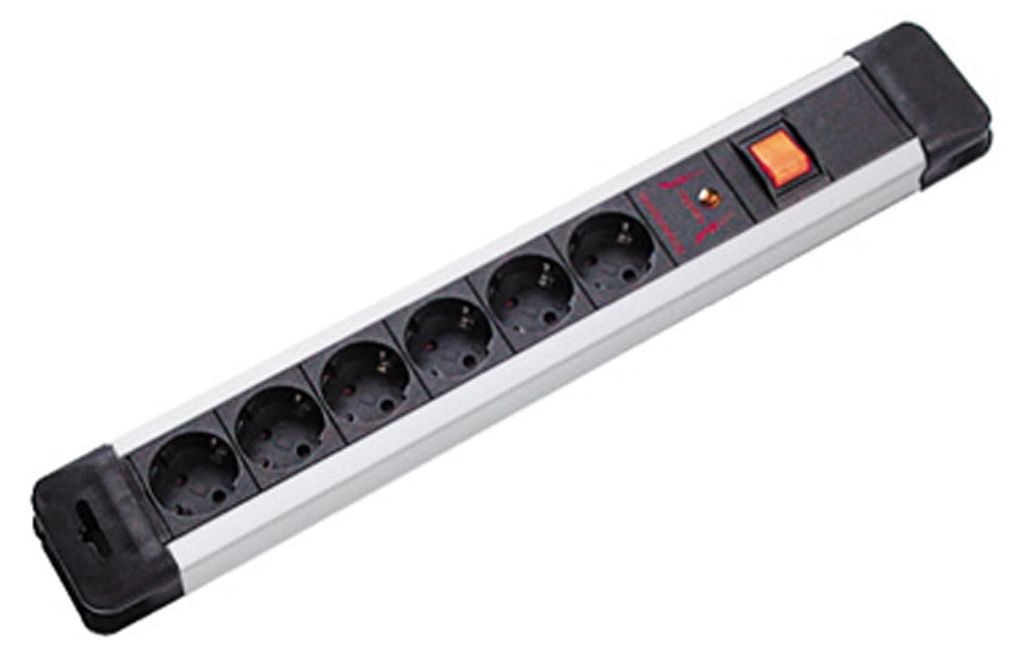 BACHMANN CONNECTUS Steckdosenleiste, 6x Schutzkontakt, Gerätevollschutz, Schalter, 2 m