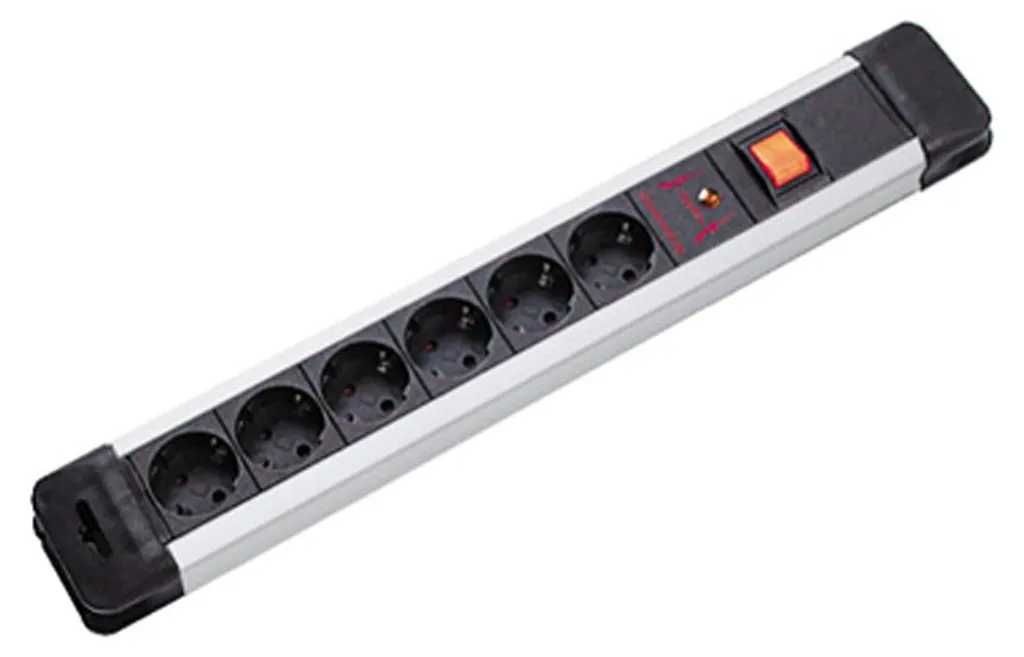 Multiprise interrupteur GVS 2m plastique robuste noir haute qualité