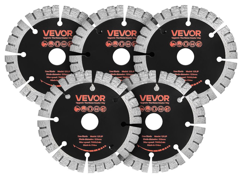 VEVOR 5 stuks diamantschijven, 125 mm, diamantschijven met Productafbeelding 