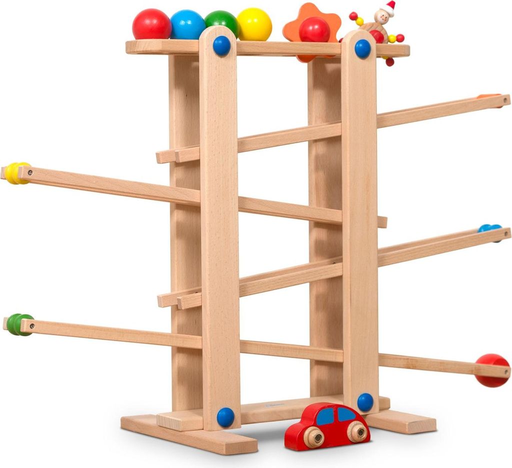 Coemo Kugelbahn aus Holz 7 mobile Teile Produktbild 
