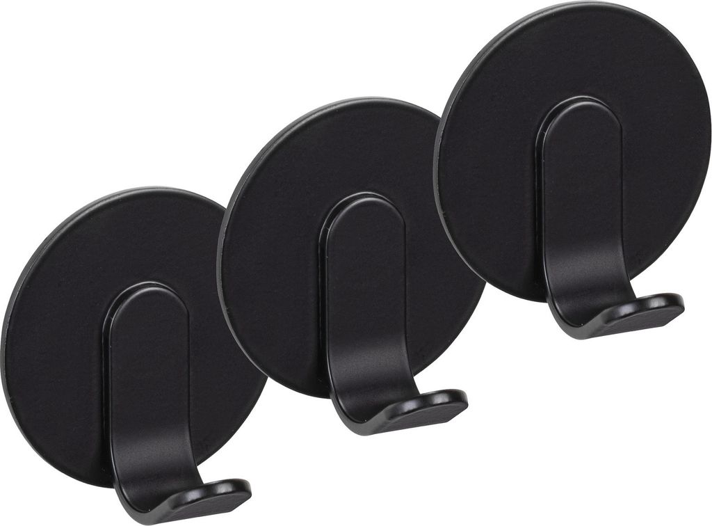 WENKO Turbo-Loc® Wandhaken Uno Mod. Bivio Black matt, 3er Produktbild 