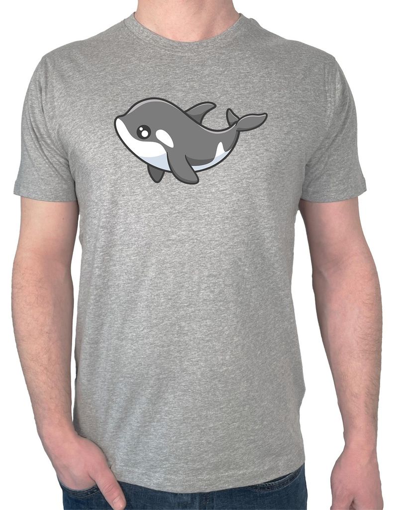 Huuraa Herren T-Shirt Orka Killerwal 3XL Sport Grey Bio Baumwolle Fairtrade Herrenshirt Geschenkidee