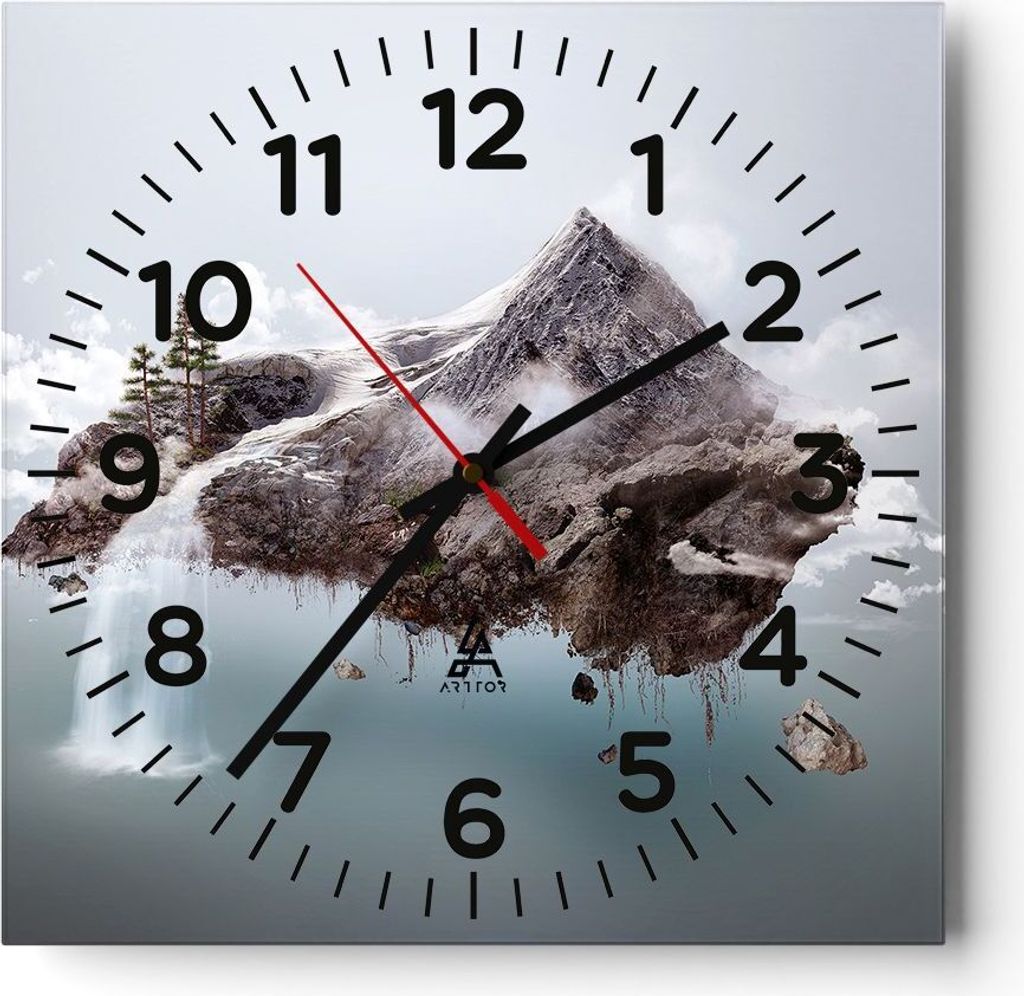 Wanduhr - Quadrat - Glasuhr - Umwelt Natur - 40x40cm - Schleichendes Uhrwerk - Lautlos - zum Aufhängen bereit - Dekoration Modern - Wanddekoration...