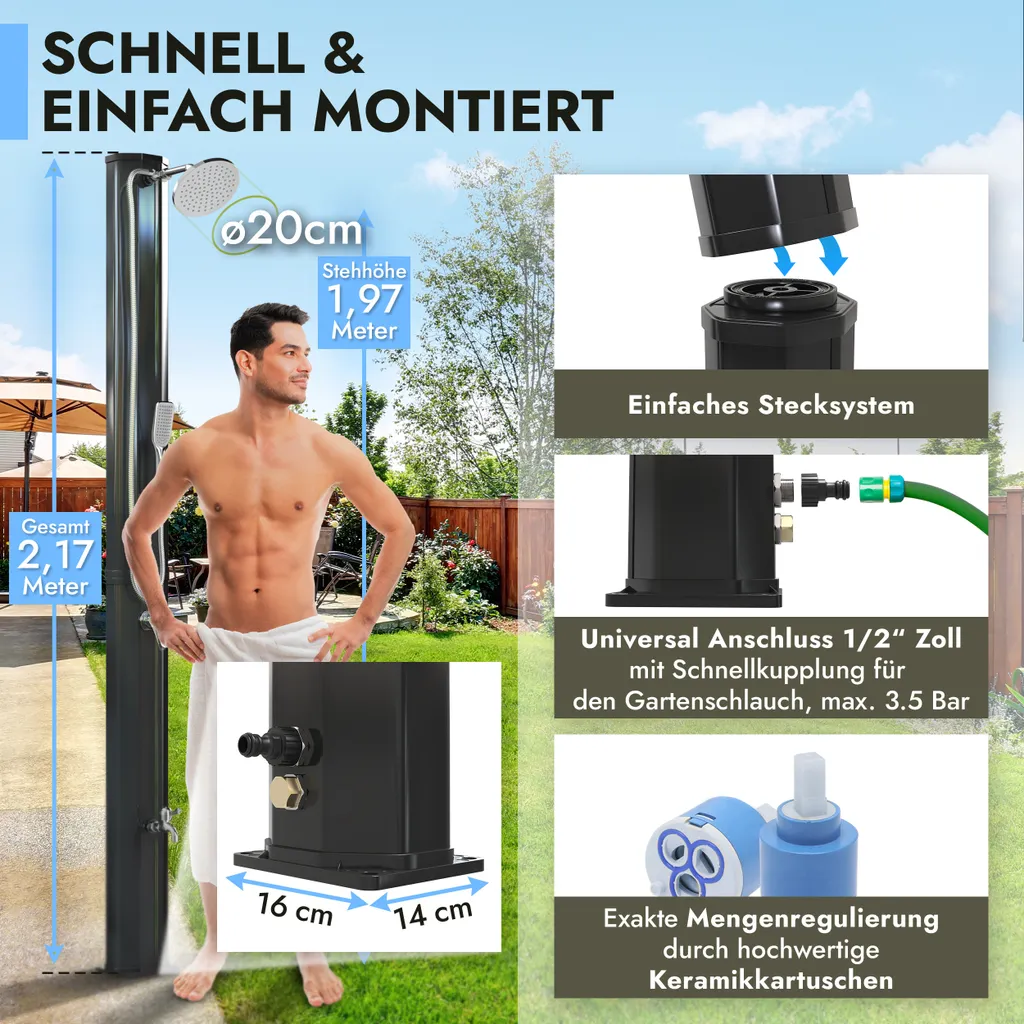 Doccia Solare da Giardino 35L con Doccetta: Prezzo e Offerta Esterno - 4