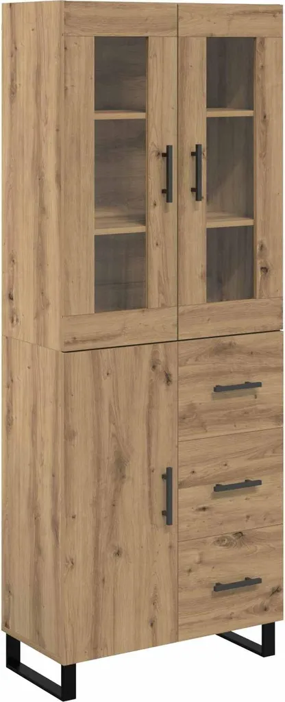 Haut d'Armoire en Chêne Artisanal 2 pcs avec Finition Bois Durable