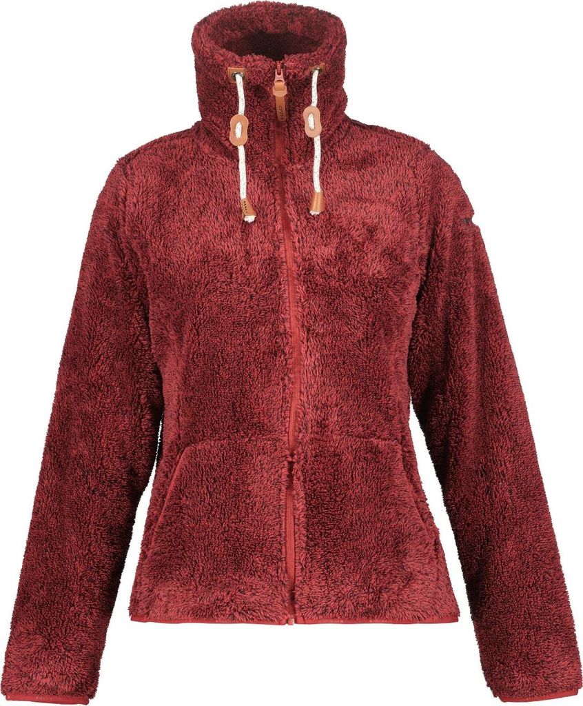 Icepeak Colony Teddy Fleecejacke Damen Langhaarfleecejacke, Farbe:Dunkelrot, Größe:XXL