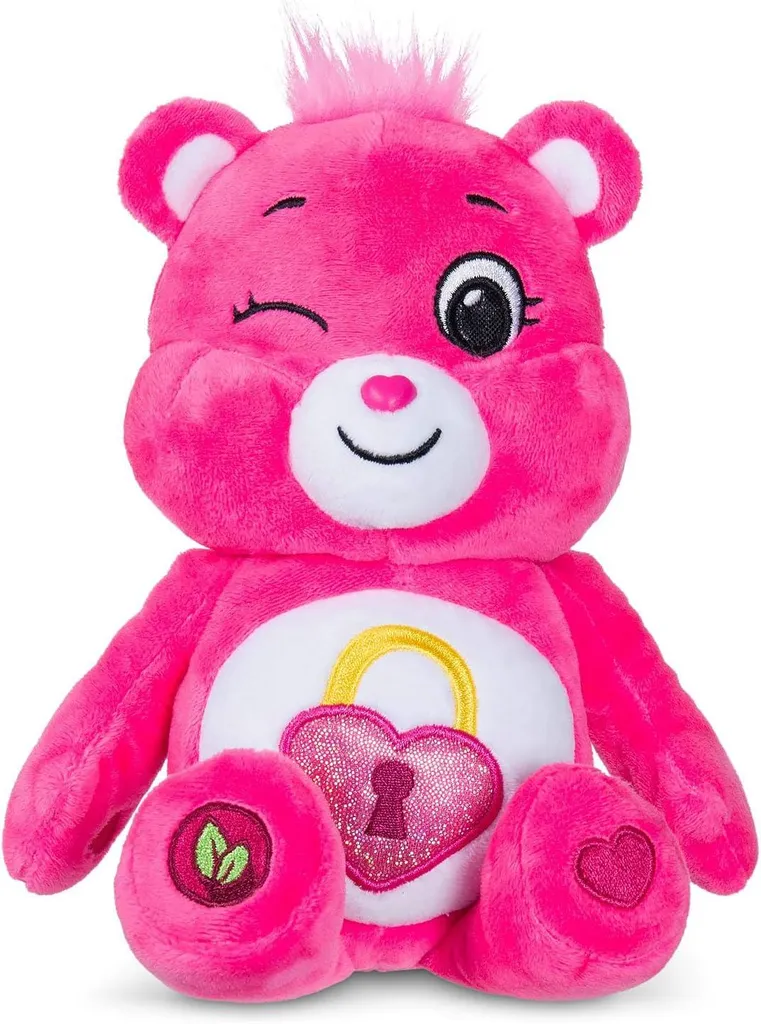 Ours Secret Bear Care Bears Rose 22 cm : Doudou Écolo Contre les Chagrins