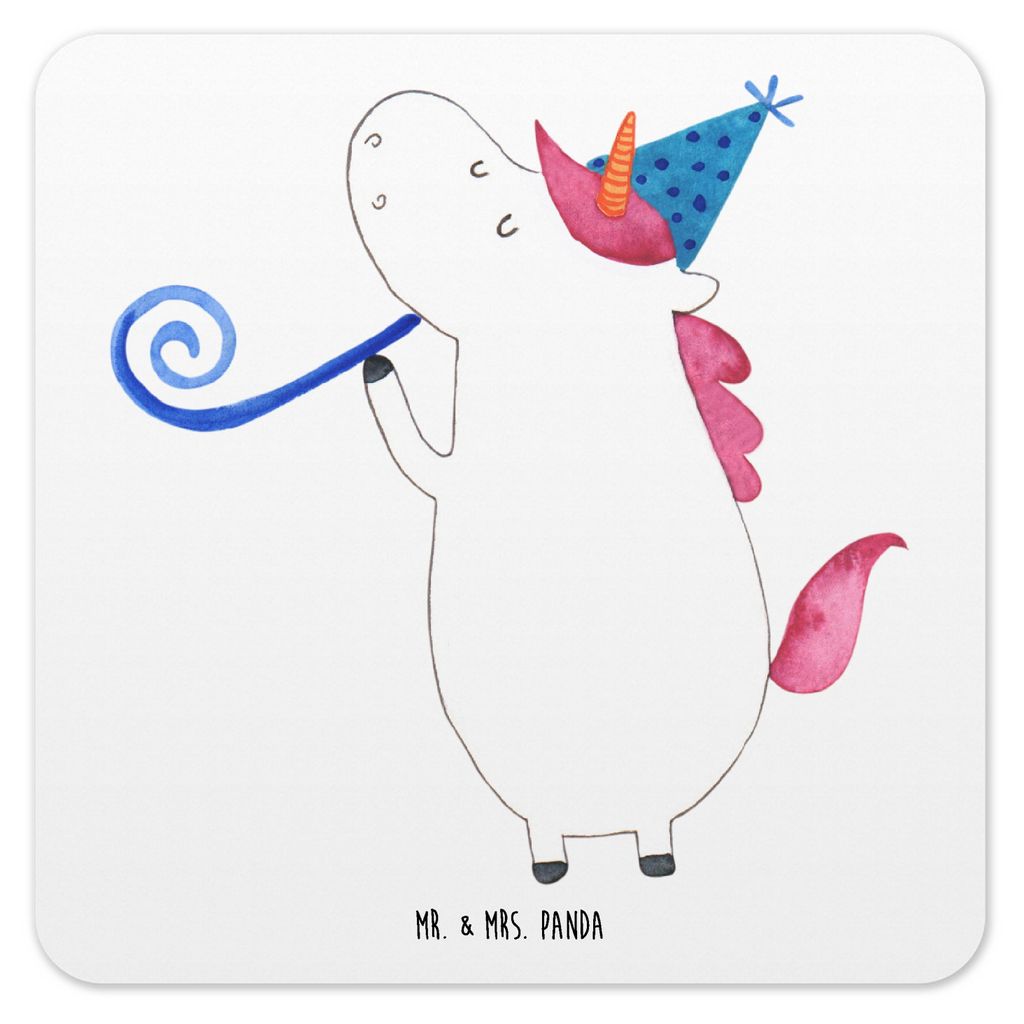 Mr. & Mrs. Panda Tassenuntersetzer Einhorn Party 15er Set - Weiß - Geschenk, Club, Unicorn, Glas-Untersetzer, Konfetti, Geburtstag, Coaster, Tisch...