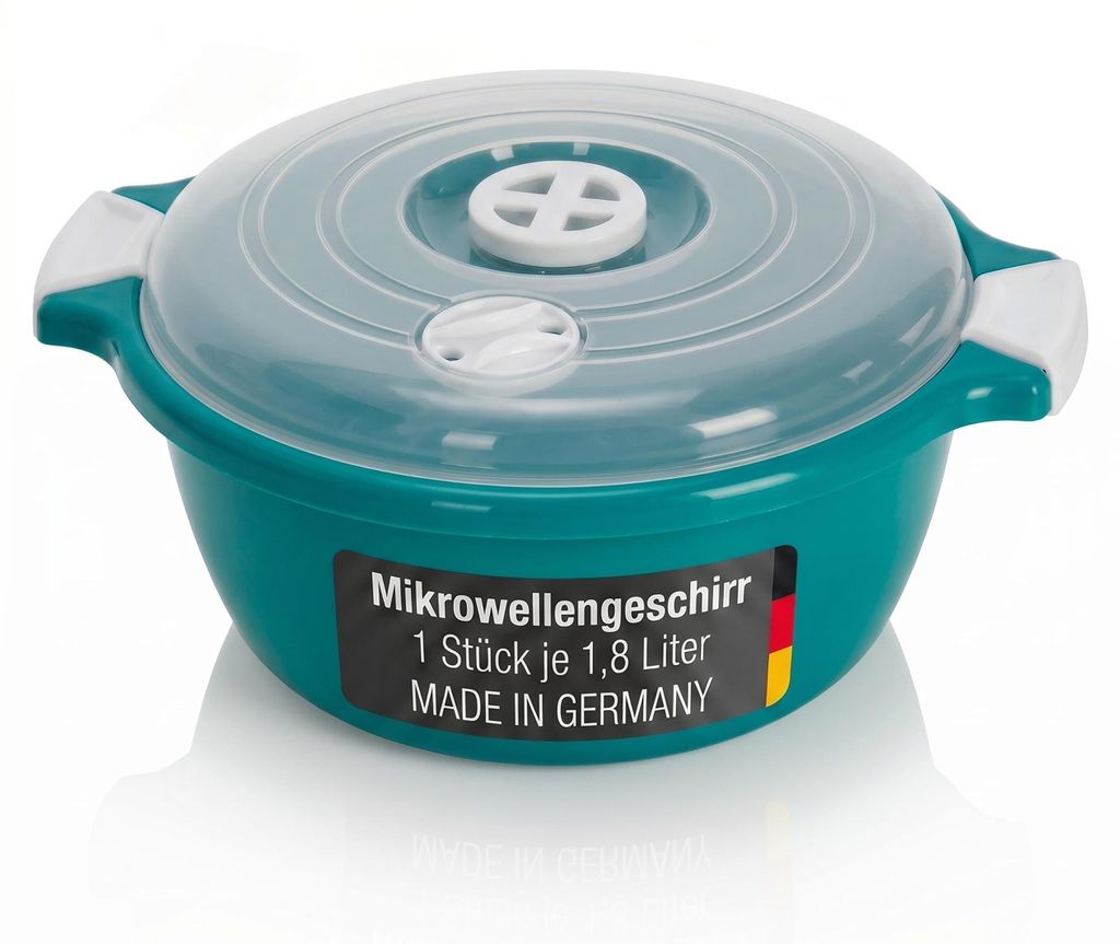 Mikrowellenbehälter 1,8 Liter mit Deckel und Dampfventil Produktbild 