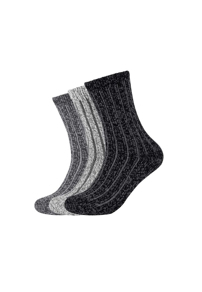 s.Oliver Socken 3er Pack hygge rib in zweifarbigem Design anthracite melange 39-42