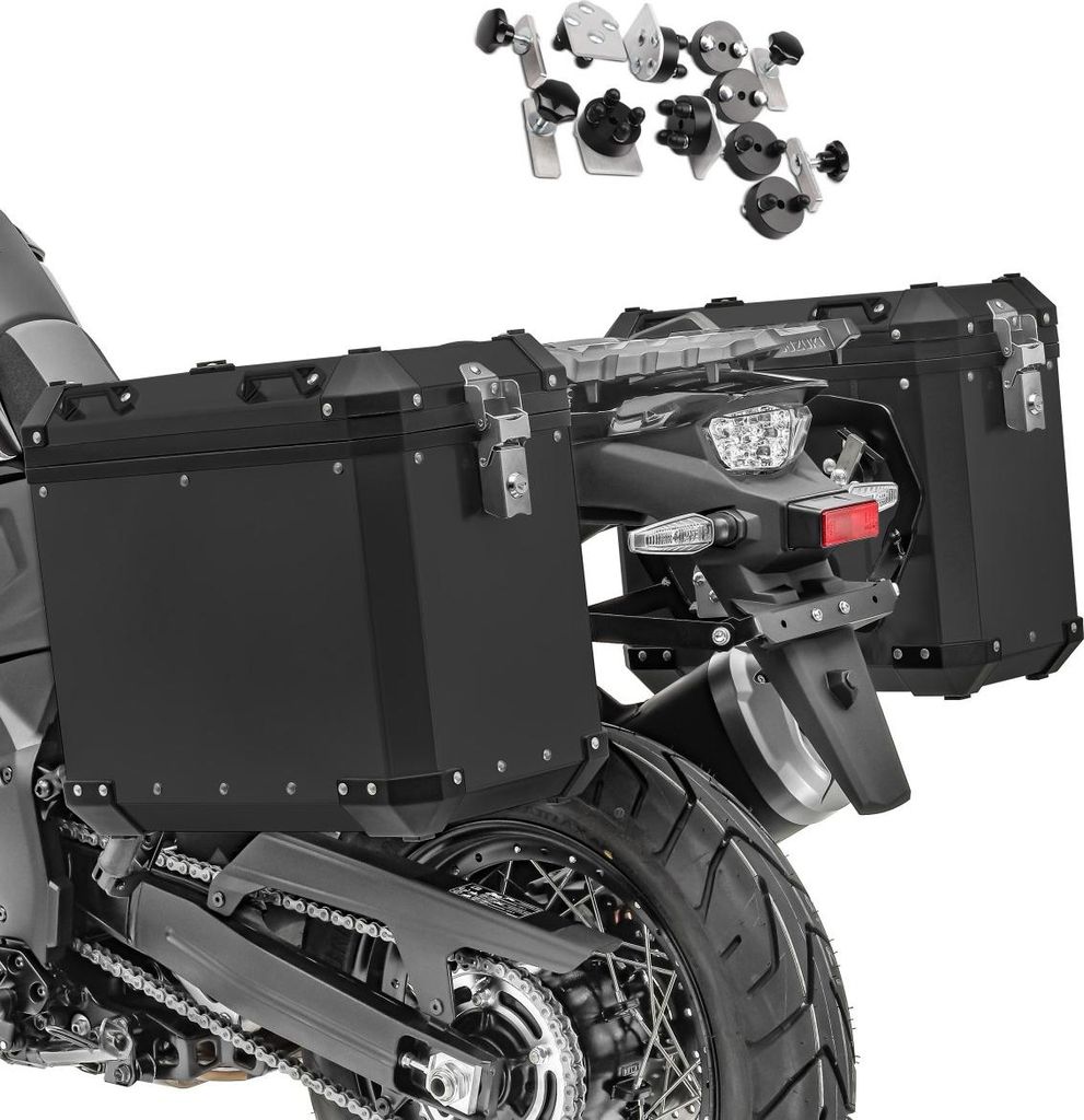 Alukoffer Set für Kawasaki Versys 1000 / 650 Seitenkoffer GX45 schwarz
