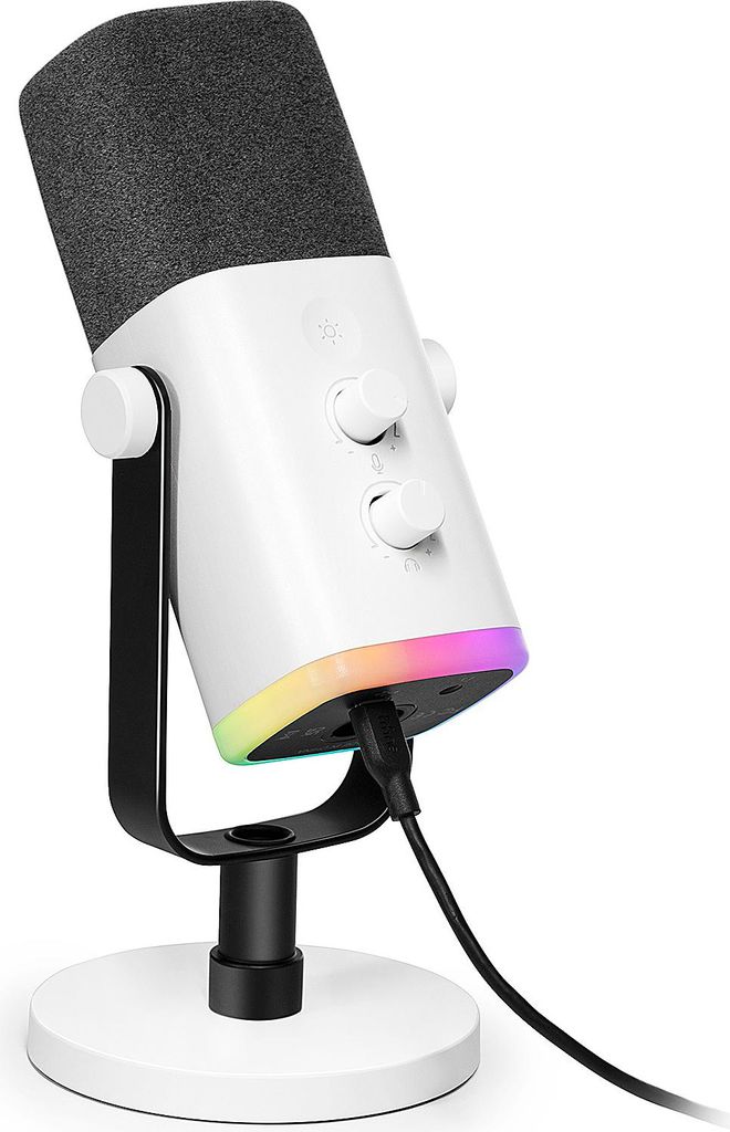 FIFINE AM8 USB/XLR Gaming Mikrofon für Streaming Podcast Studio, USB Dynamisch Microphone PC, Weiß