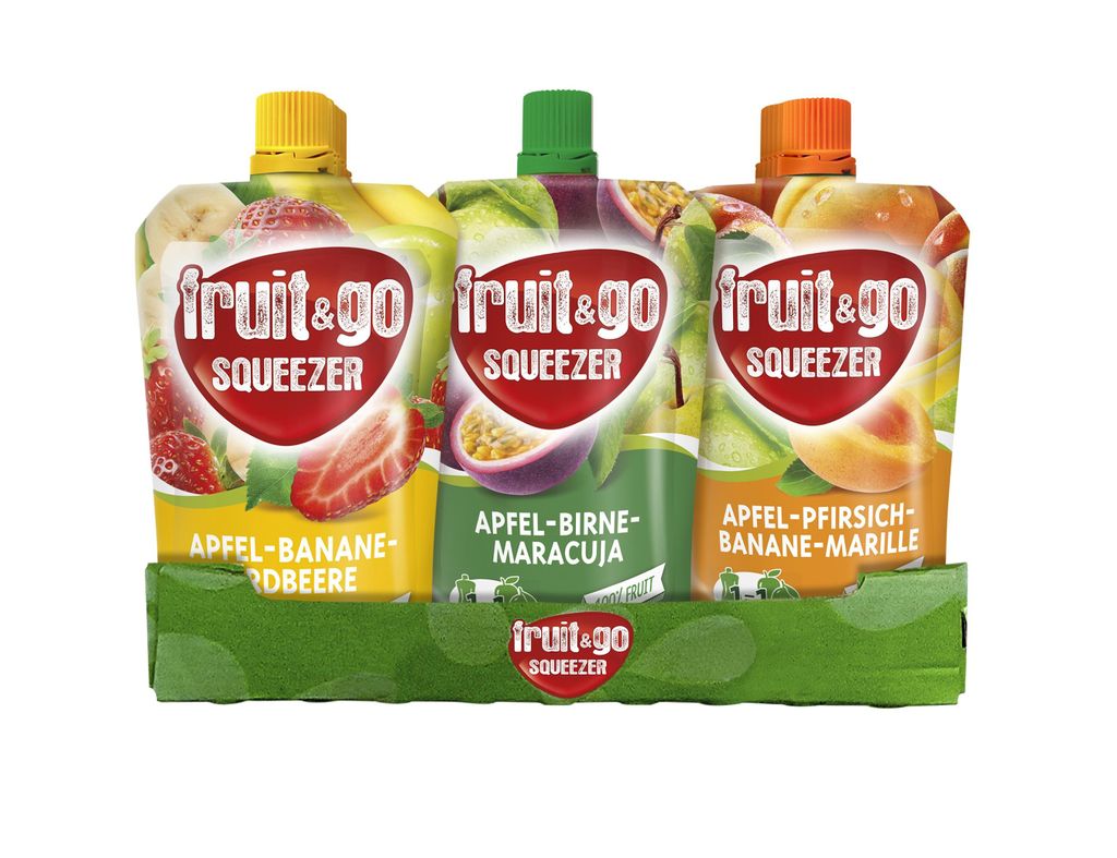fruit&go SQUEEZER Fruchtpüree Mischkarton 18x100g, 3 Produktbild 