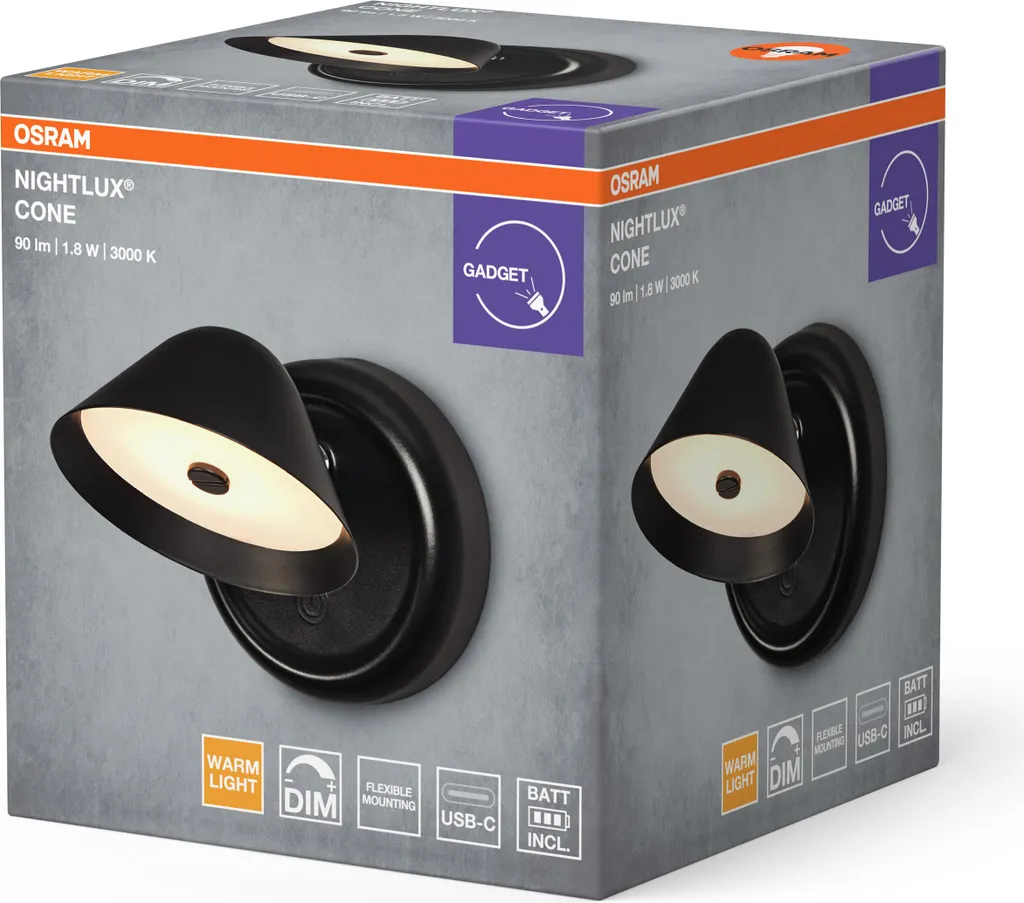 Veilleuse LED Rechargeable USB avec Variateur Tactile et Socle Aimanté