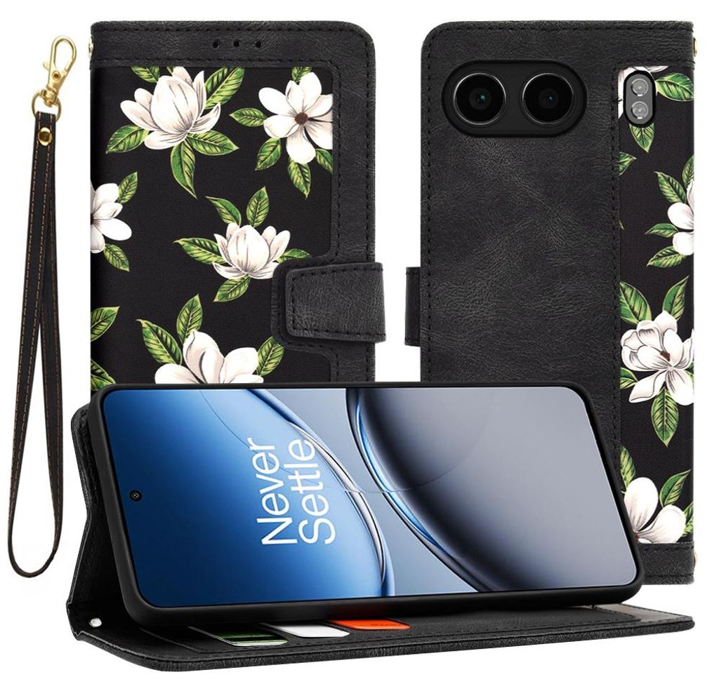 Techsuit FlipCraft Book Wallet Klapphülle mit Kabel für OnePlus Nord 4 - Flowers of the Dawn
