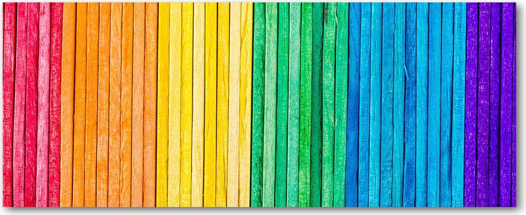 Tulup Leinwandbild - 125x50 cm - Wandkunst - Drucke auf Leinwand - Leinwanddruck - Kunst: modern & klassisch - Mehrfarbig - Farbige Streifen