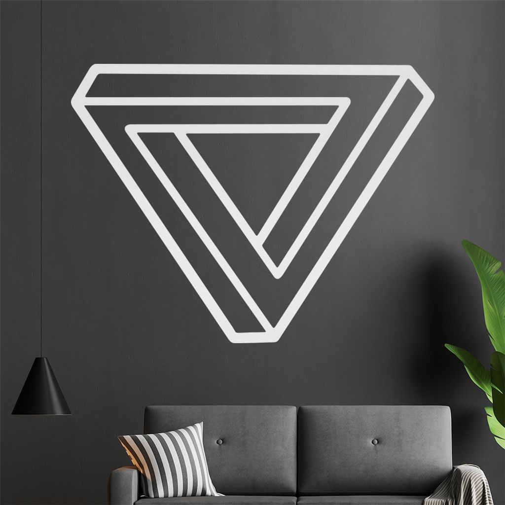 KIWISTAR Optische Täuschung Illusion - Tribar Wandtattoo in 6 Größen - Wandaufkleber Wall Sticker - Dekoration, Küche, Wohnzimmer, Schlafzimmer...