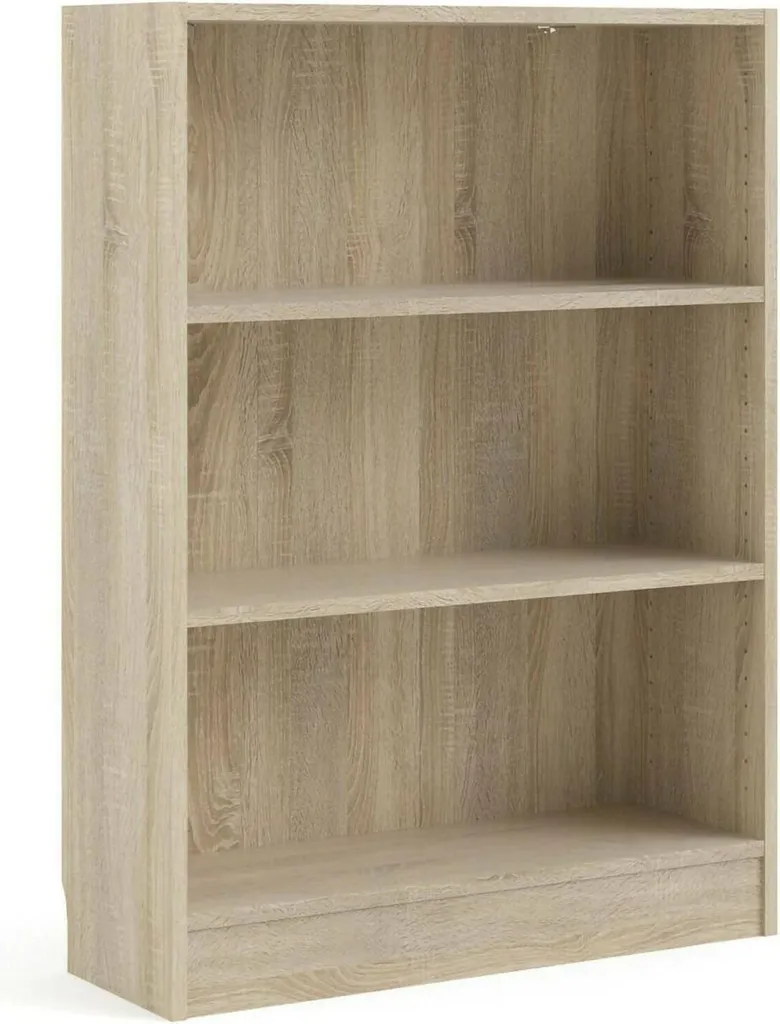 Étagère de salon BASIC pour livres et décoration en chêne structuré
