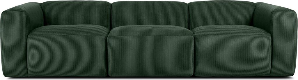 KONSIMO 3-Sitzer-Sofa mit extrem weicher und bequemer Sitzfläche "BUFFO", dunkelgrün, Kordstoff, Modern ,290x73x96 cm