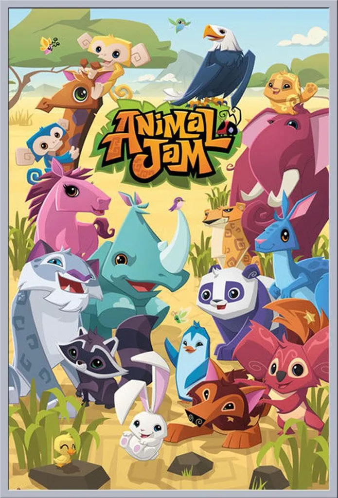 Affiche Animal Jam protégée par cadre Shinsuke argenté et vitre acrylique