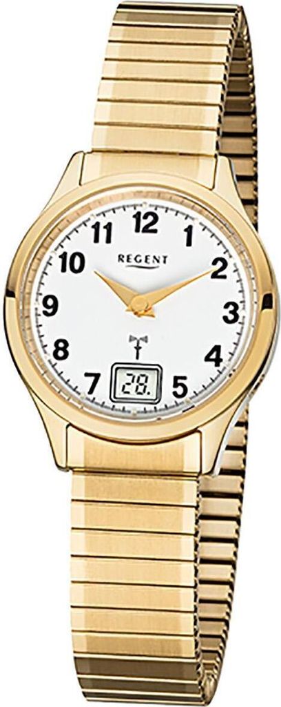 Regent Damen Funkuhr FR208 gold plattiert
