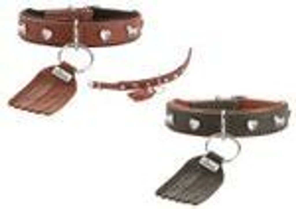 HUNTER Halsband München Mini 30/XS, Rindsleder grün/cognac