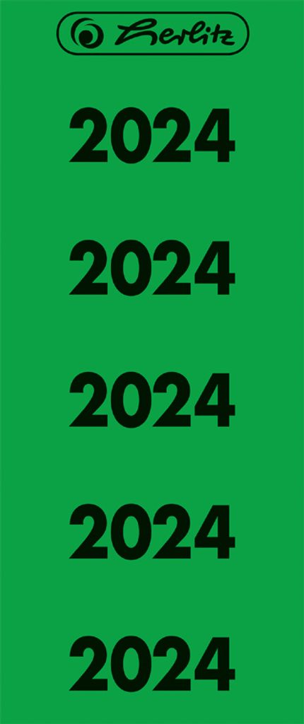 herlitz Ordner-Inhaltsschild Jahreszahl 2024 grün 50 Stück Produktbild 1