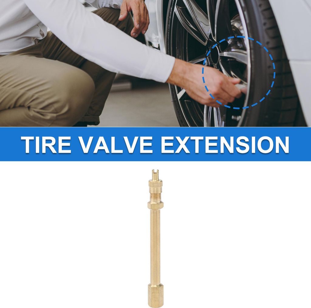 1Stk 90mm Reifen Ventil Verlängerung Universal Kupfer 180 Grad Reifen Ventil Schaft Verlängerung für Auto Motorrad Wohnmobil LKW Fahrrad