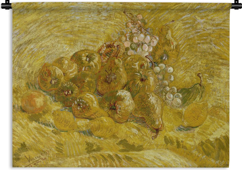 MuchoWow Wandteppich Wandbehang Quitten, Zitronen, Birnen und Trauben - Vincent van Gogh 150x112.50 cm Tapisserie Dekoration Wandtuch - Wanddecke...