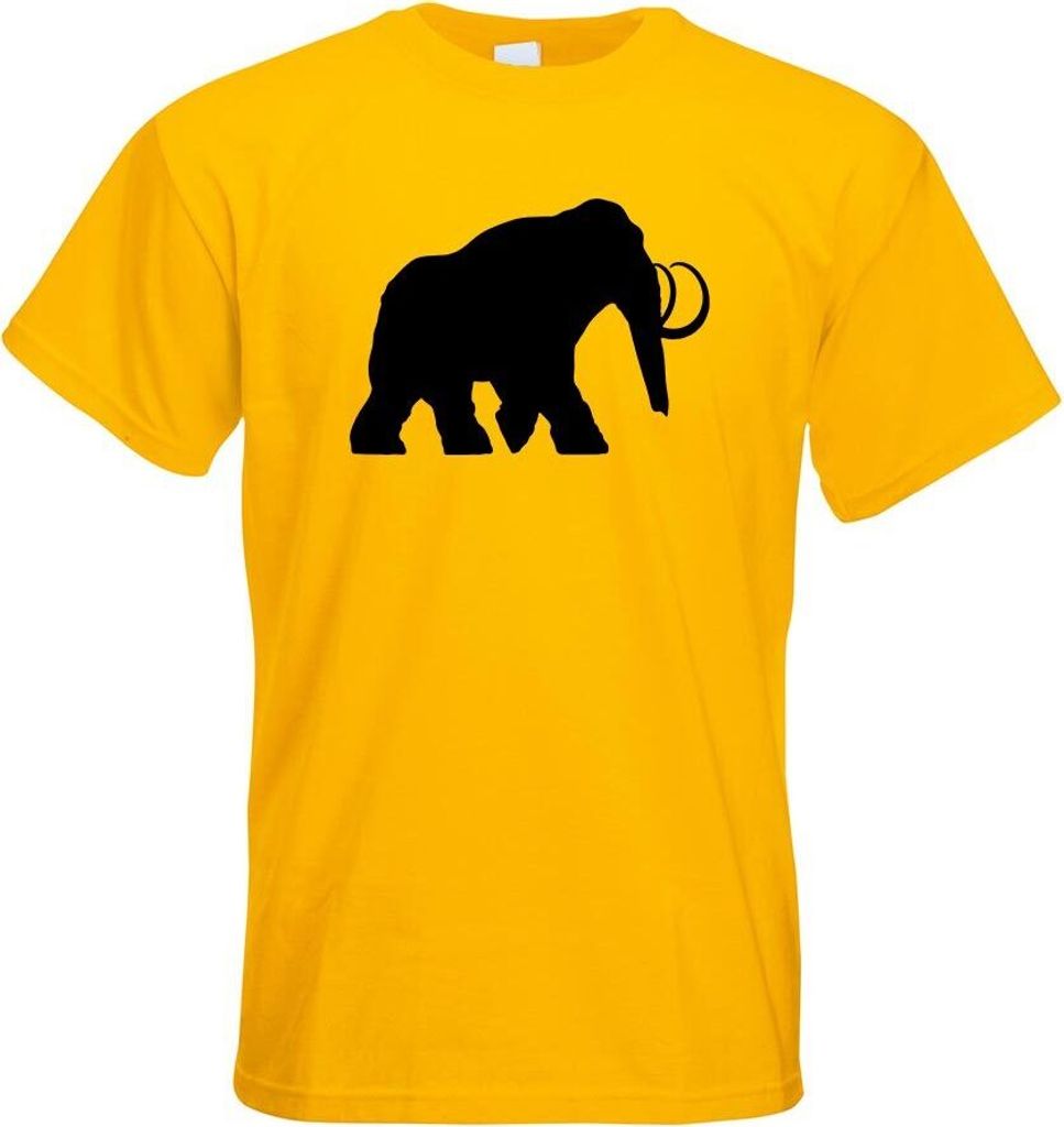 Kiwistar - T-Shirt - gelb - Mammut Rüsseltiere Elefant Herren Funshirt Bedruckt Design Sprüche Spruch Motive - mit Motiv Bedruckt - Funshirt Desi...