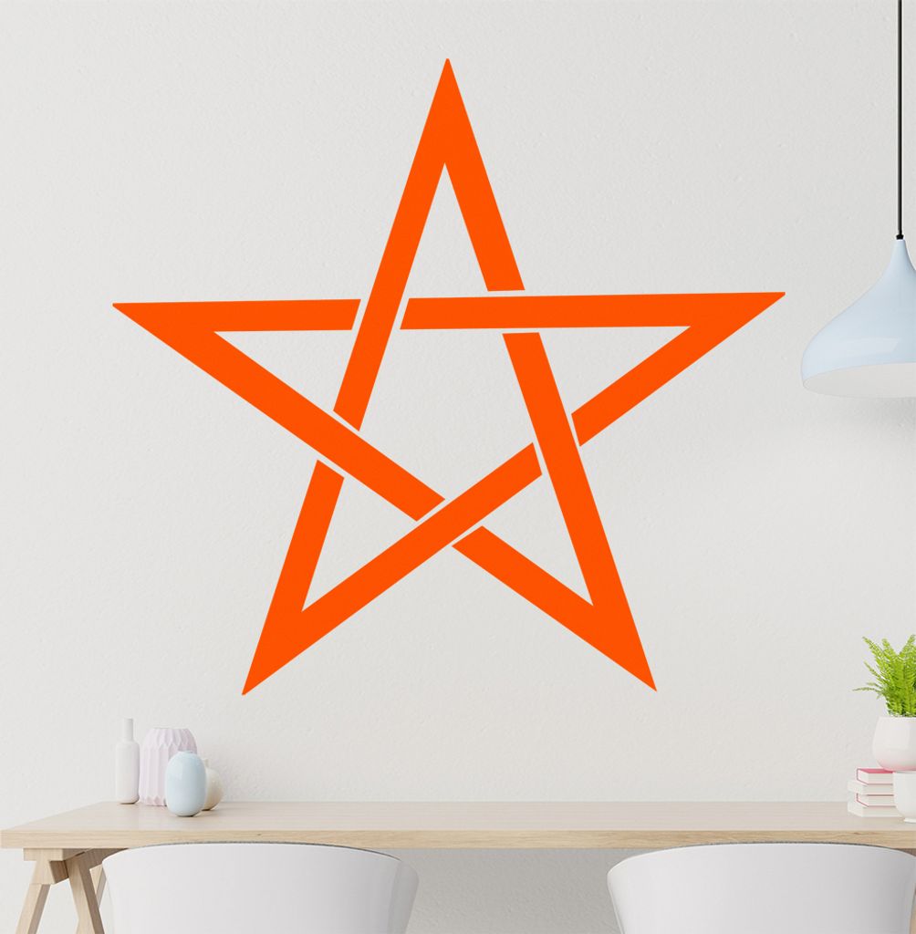 Pentagramm Wandtattoo in 6 Größen - Wandaufkleber Wall Sticker - Dekoration, Küche, Wohnzimmer, Schlafzimmer, Badezimmer