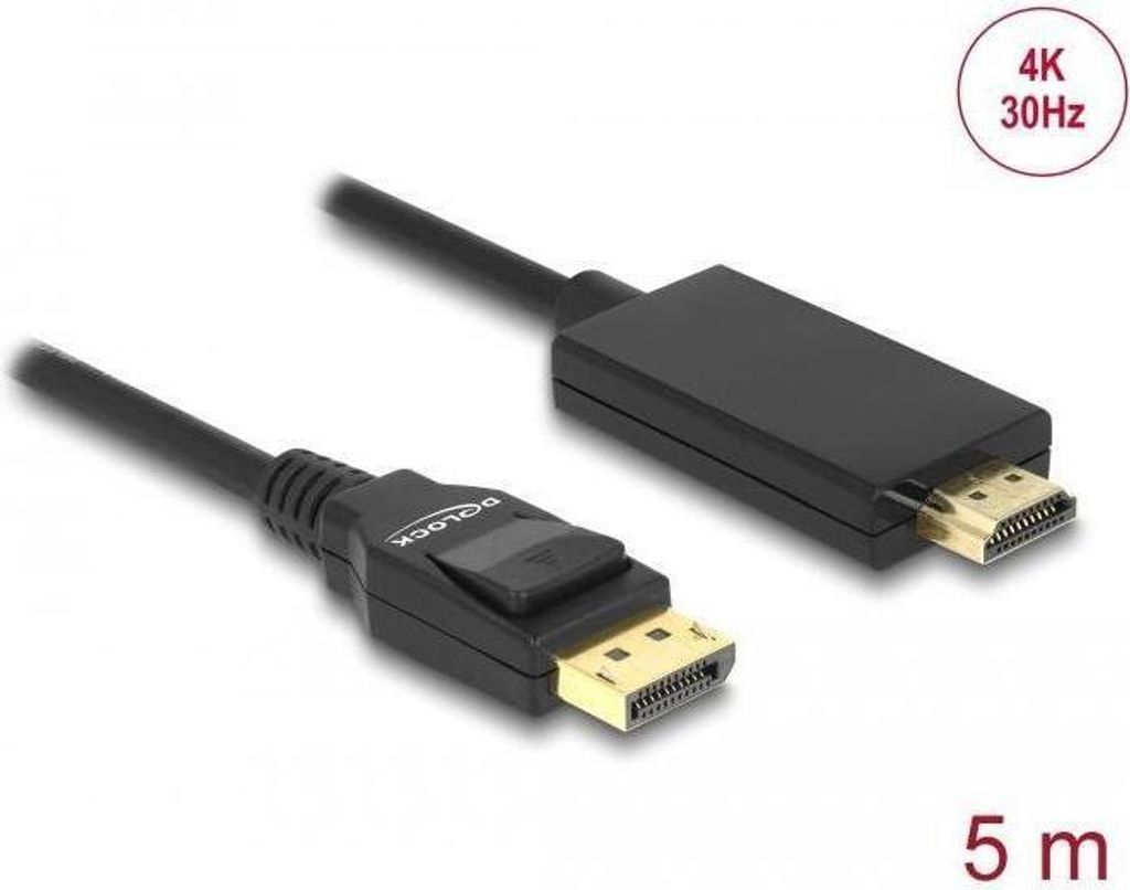 DELOCK Displayport Kabel DP -> HDMI St/St 4K 5.00m schwarz