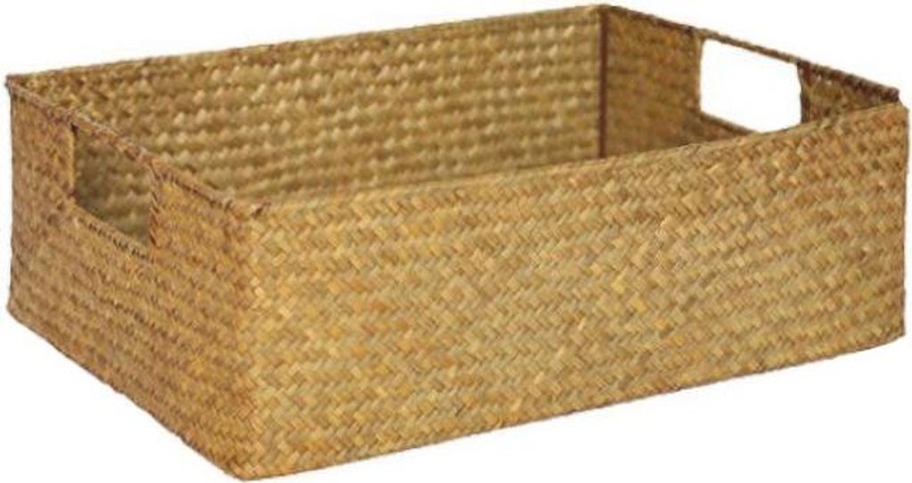 Handgefertigter Seetang-Aufbewahrungskorb, gewebte Aufbewahrungsbox mit Griff für Zuhause, Küche, Büro