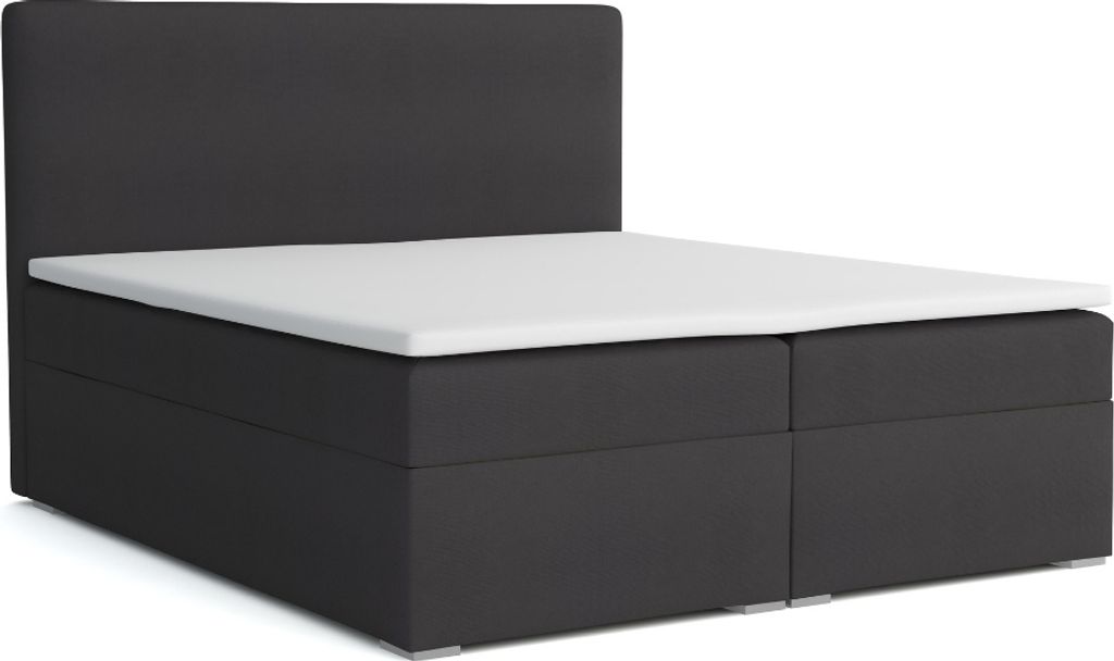 Boxspringbett BOSTON 160x200 cm Velour Kronos 34 Anthrazit Produktbild 2