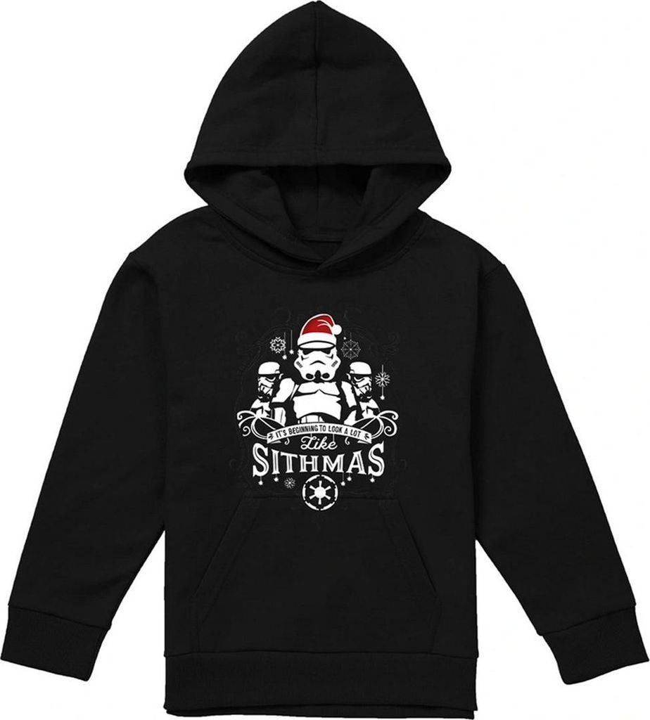 Star Wars - "It's Beginning To Look A Lot Like Sithmas" Kapuzenpullover für Kinder, weihnachtliches Design TV23870 (128) (Schwarz)