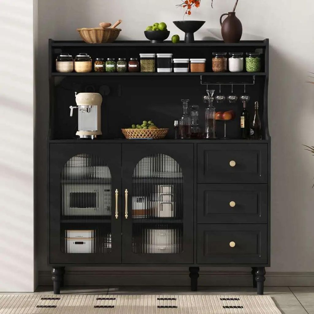 Highboard Küchenschrank mit verstellbaren Regalen Produktbild 