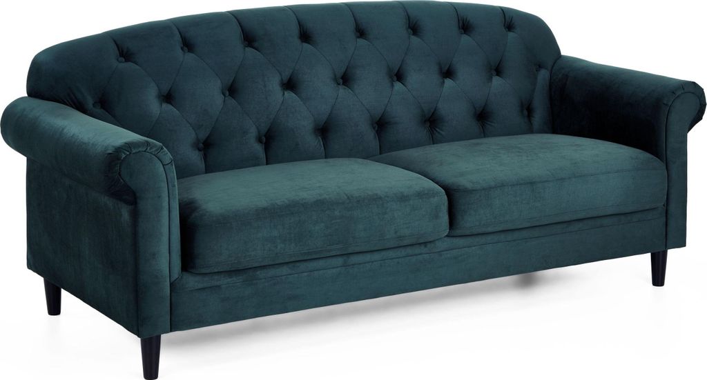 ATLANTIC home collection Sofa CARLA, 2-Sitzer, mit Stauraumfunktion, 212 x 89 x 87 cm, Farbe:Samt-Grün