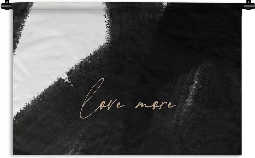 MuchoWow Wandteppich Wandbehang Text - Abstrakt - Liebe mehr - Zitate 90x60 cm Tapisserie Dekoration Wandtuch - Wandskulpturen - Bildteppich