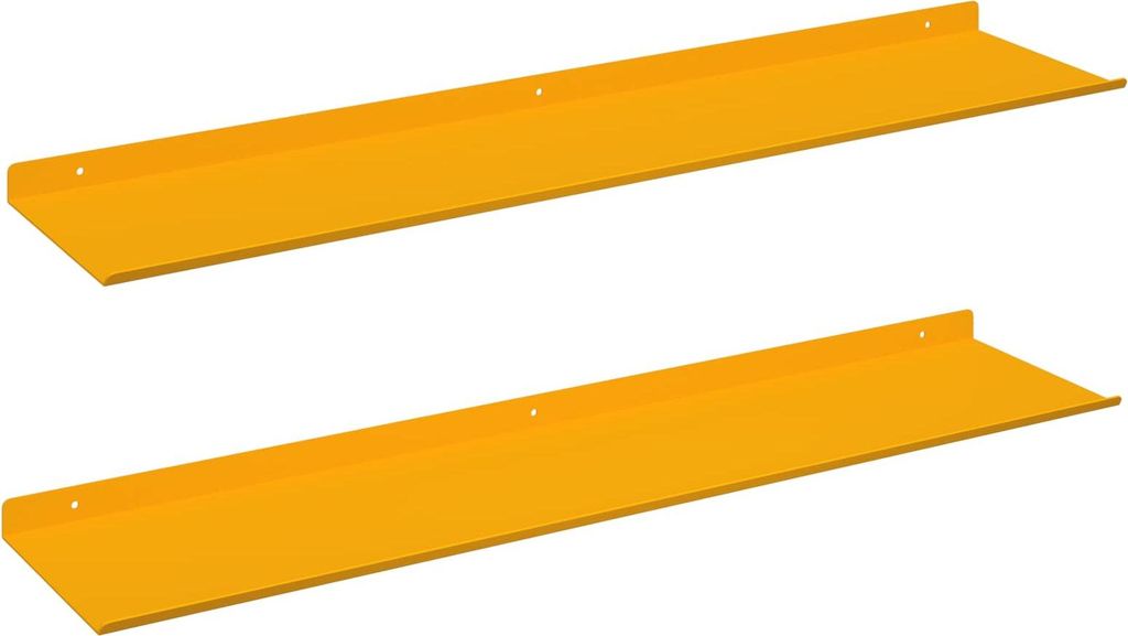 Schwebendes Regal 2 pcs Senfgelb 80 x 18 x 2,5 cm Stahl