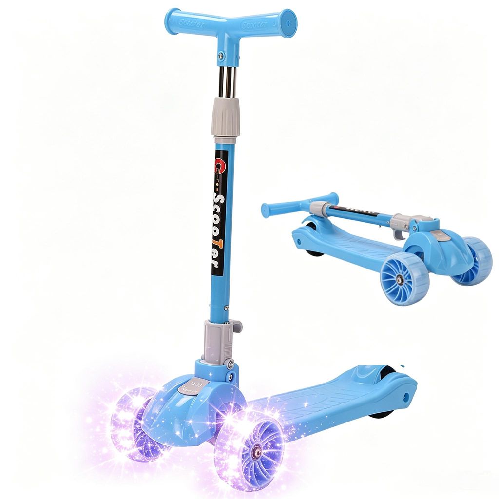 Kinderroller Dreirad-Balance-Roller mit LED-Beleuchtung für Produktbild 