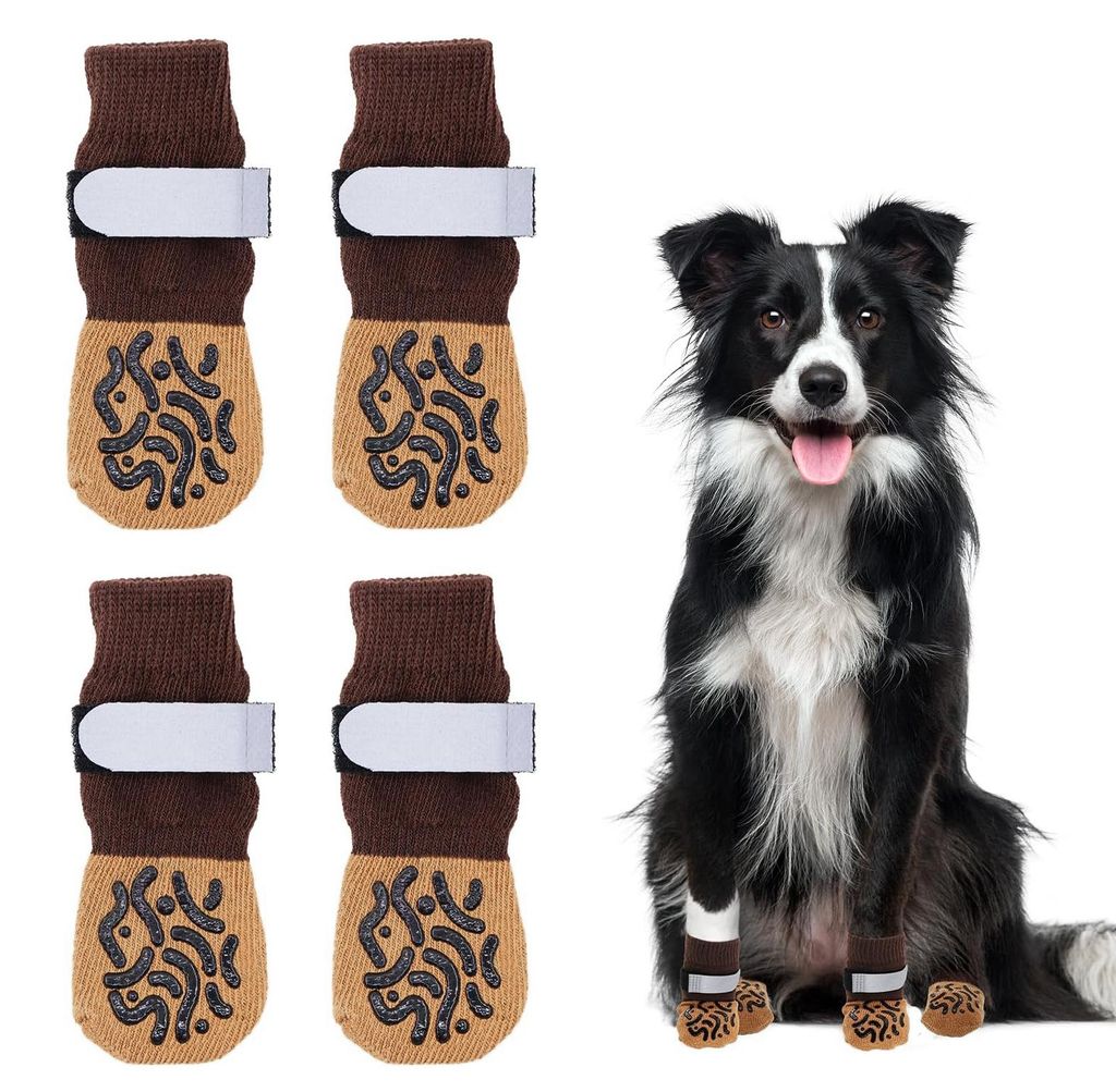 Anti-Slip Hundesocken 4 Stück, Ultra-Dicker Grip Für Produktbild 