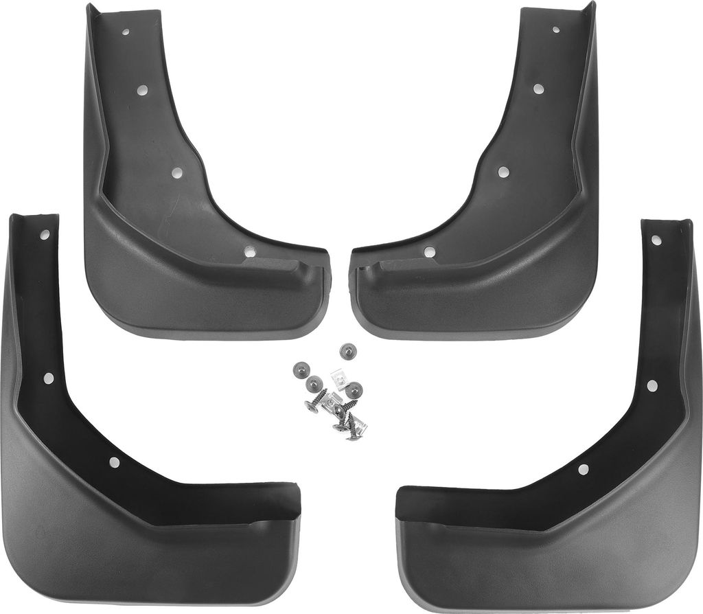 1 Satz Spritzschutz passend für Ford Kuga 2013 - 2019, strapazierfähige TPO PP Schwarze vordere und hintere Seiten-Spritzschutz mit Montagezubehör