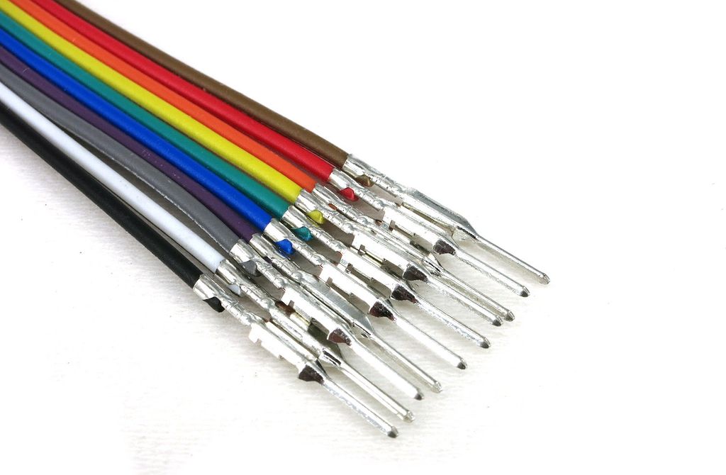 V- TEC Jumper Wires Pre-crimped Terminals 10-Piece Rainbow Male-Male 40cm