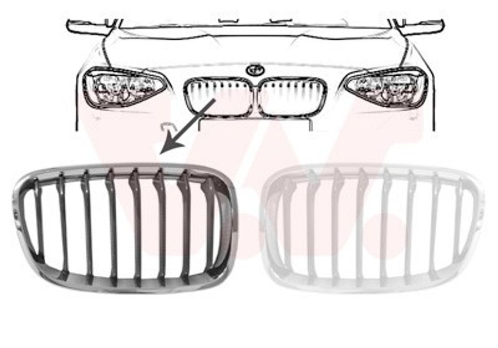 VAN WEZEL 0633512 Kühlergrill Frontgrill für BMW 1 Produktbild 