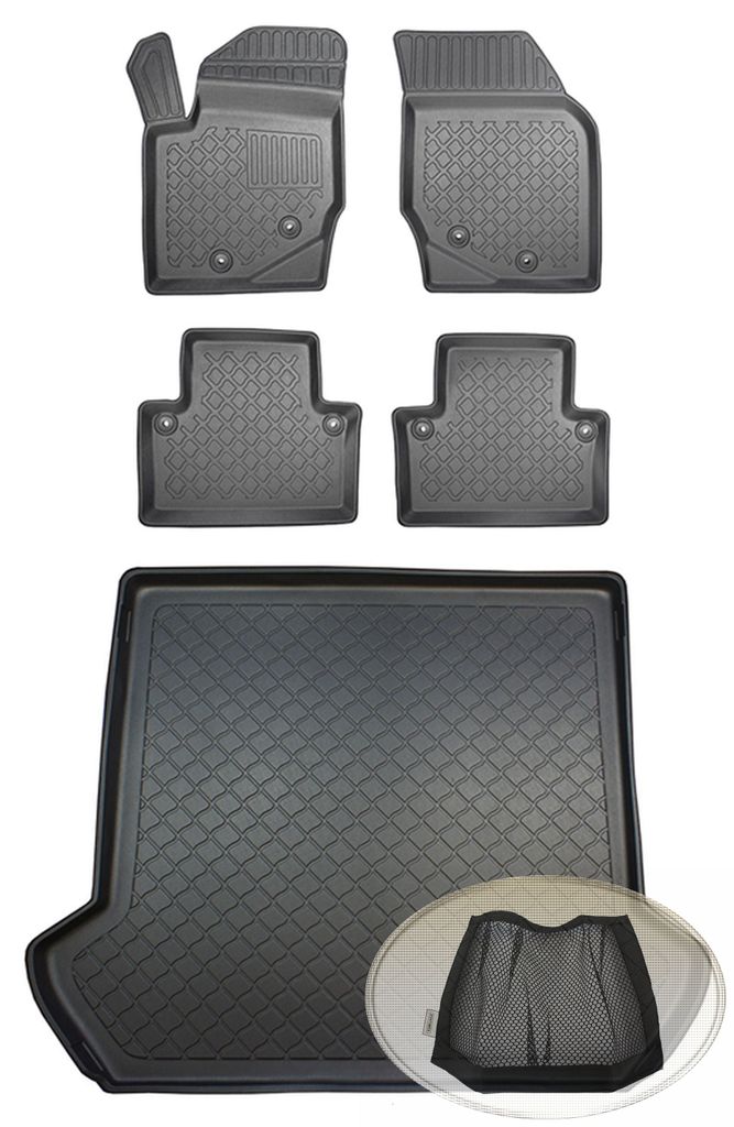 SET Kofferraumwanne Gummifußmatten für Volvo XC90 Summum 1 Steilheck Geländewagen SUV 5-türer 2002-2014 5Sitze 5Sitze / 7Sitze (3. Reihe unten)