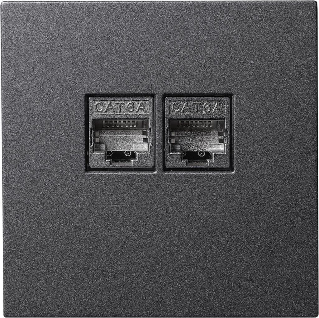Netzwerk-Dose McPower Shallow CAT6A UP anthrazit Produktbild 