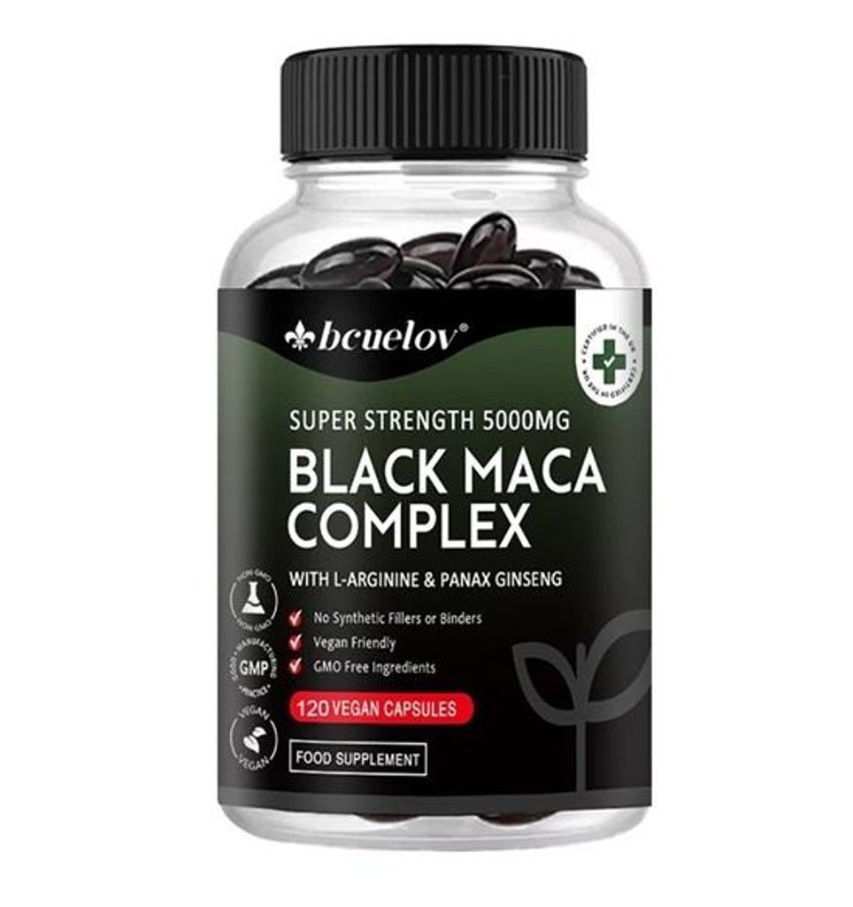 Black Maca Complex L-Arginine + Panax Ginseng (120 Kapseln) Nahrungsergänzungsmittel, Energie, Ausdauer, Kraft, Stärke, Muskeln, Sexuelle Gesundheit