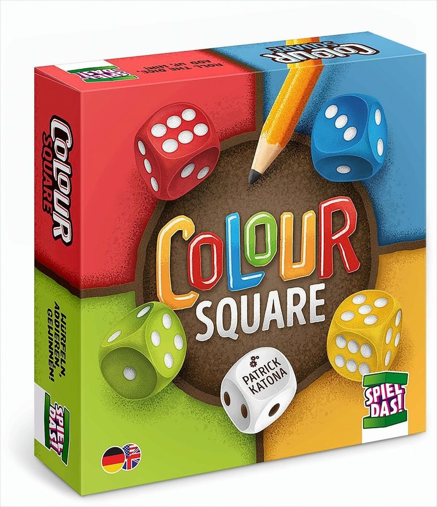 SPIEL DAS!, Colour Square, Würfelspiel für die ganze Familie, Strategisches Spielen mit Mathe-Elementen, Für 2-4 Spieler ab 8 Jahren