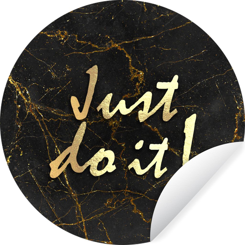 MuchoWow Runde Wandtattoo - Wandsticker Tapete Aufkleber Zitate - Motivation - Marmor Ø 50 cm Selbstklebend und Repositionierbar - Wandaufkleber...