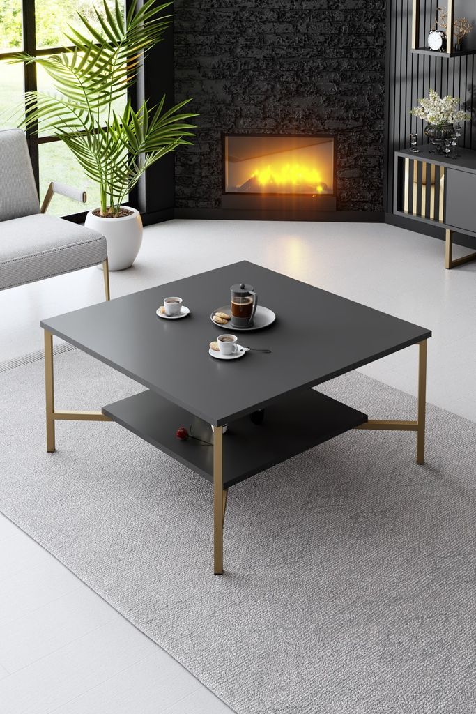 Skye Decor, Gold Line - Anthracite, Black, Couchtische, Produktbild 